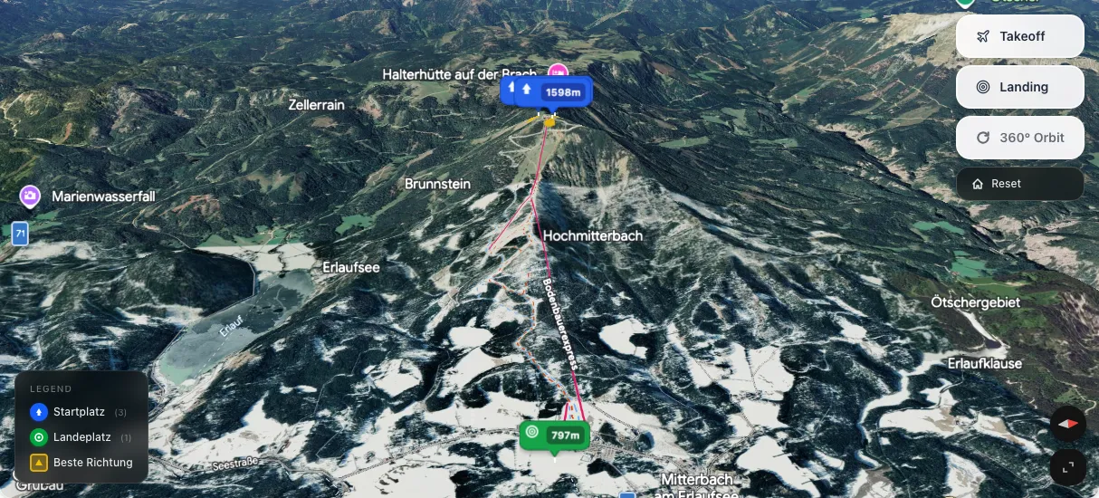 3D terrain map preview