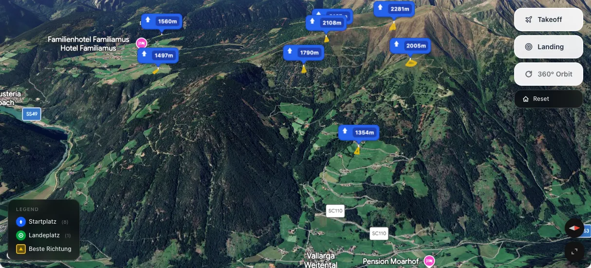 3D terrain map preview