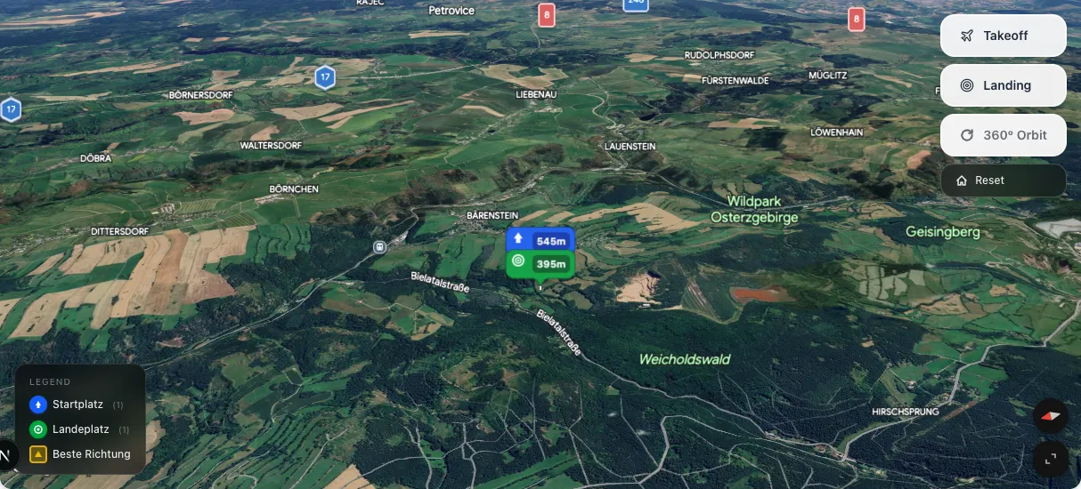 3D terrain map preview