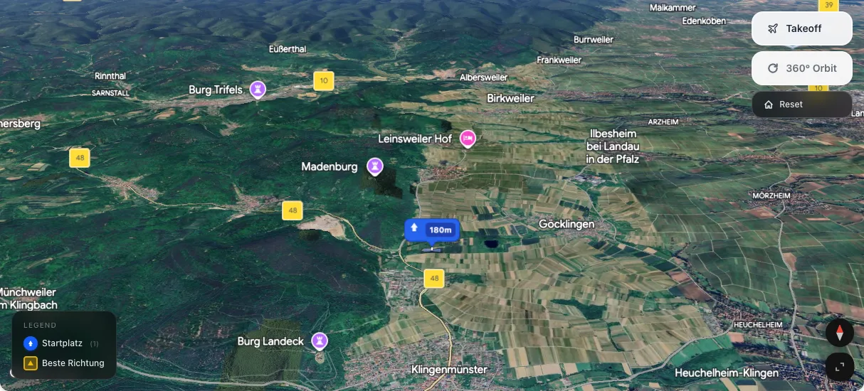 3D terrain map preview