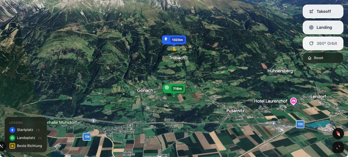 3D terrain map preview