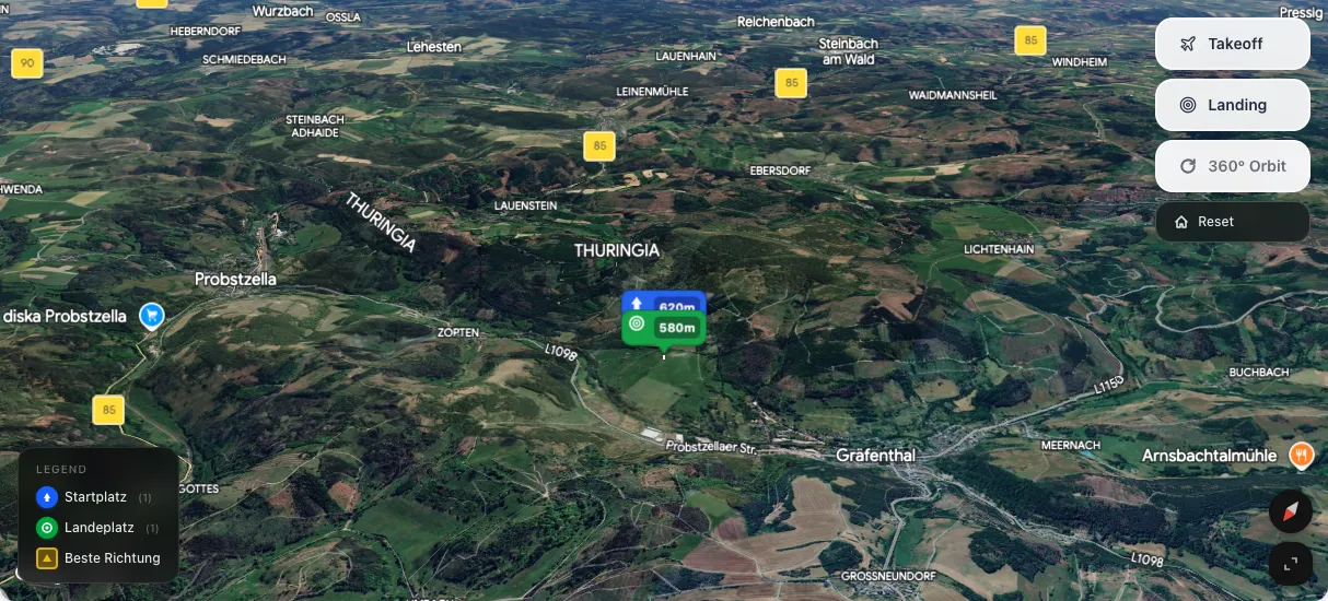 3D terrain map preview