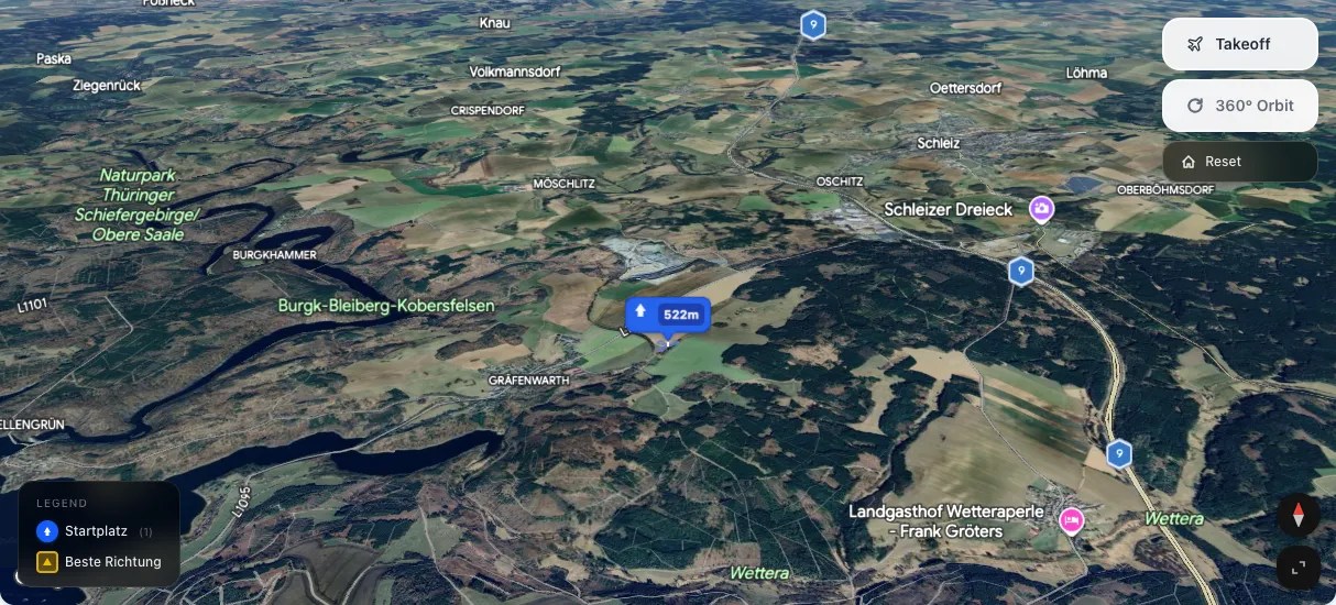 3D terrain map preview