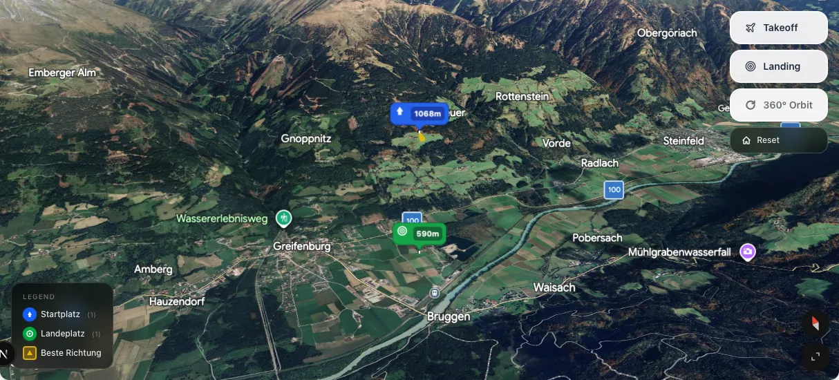 3D terrain map preview