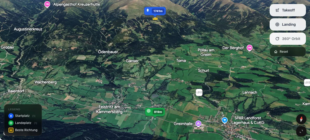 3D terrain map preview