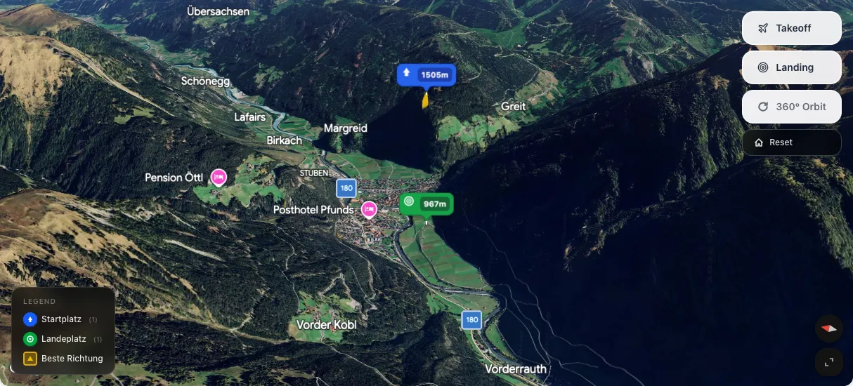 3D terrain map preview