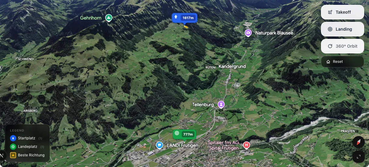 3D terrain map preview