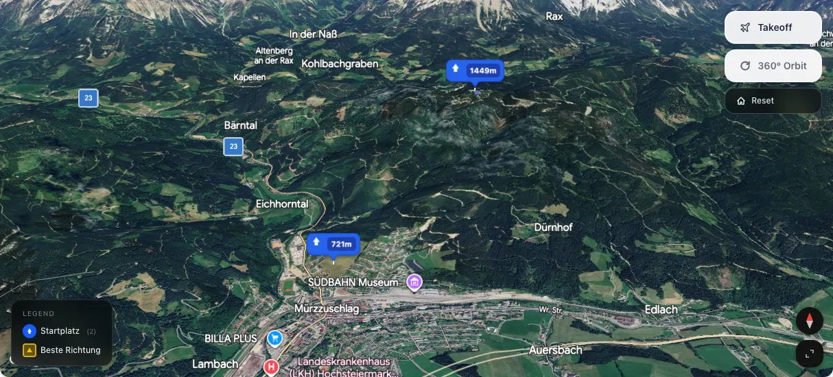 3D terrain map preview