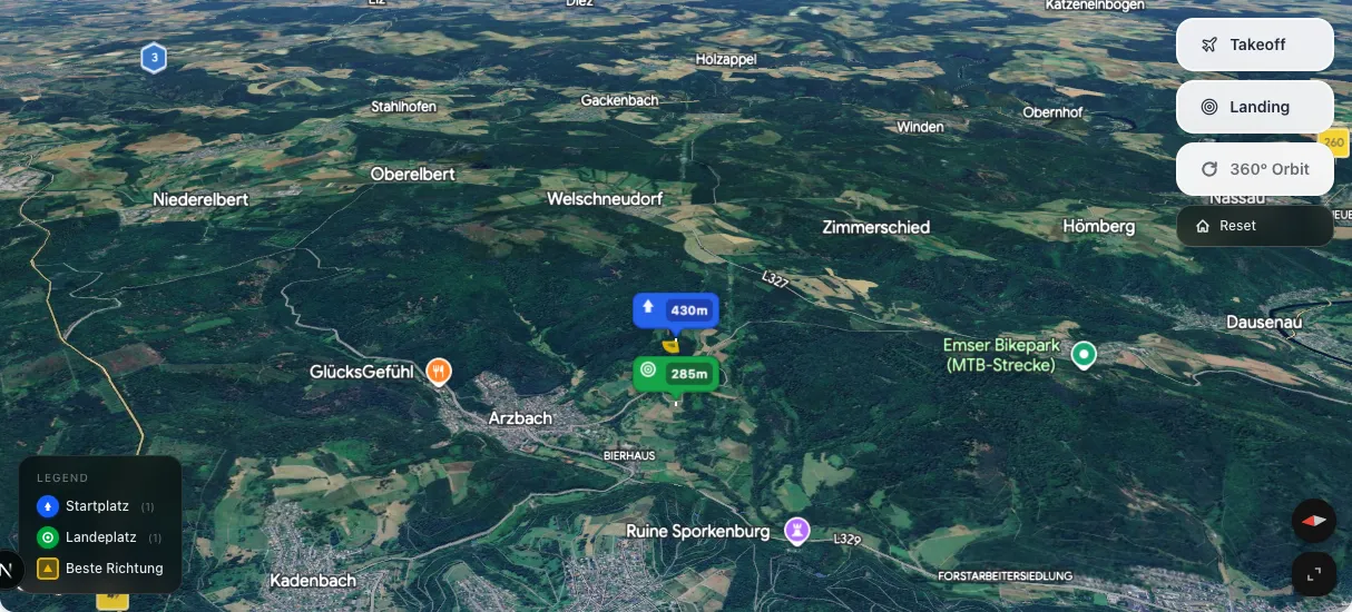 3D terrain map preview