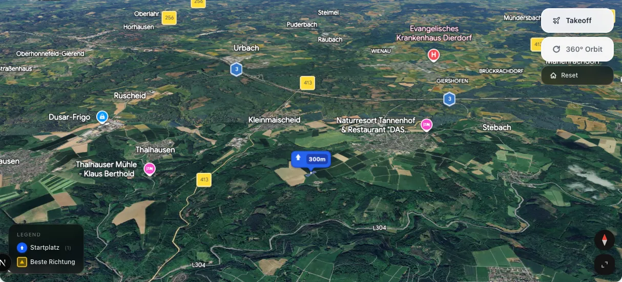 3D terrain map preview