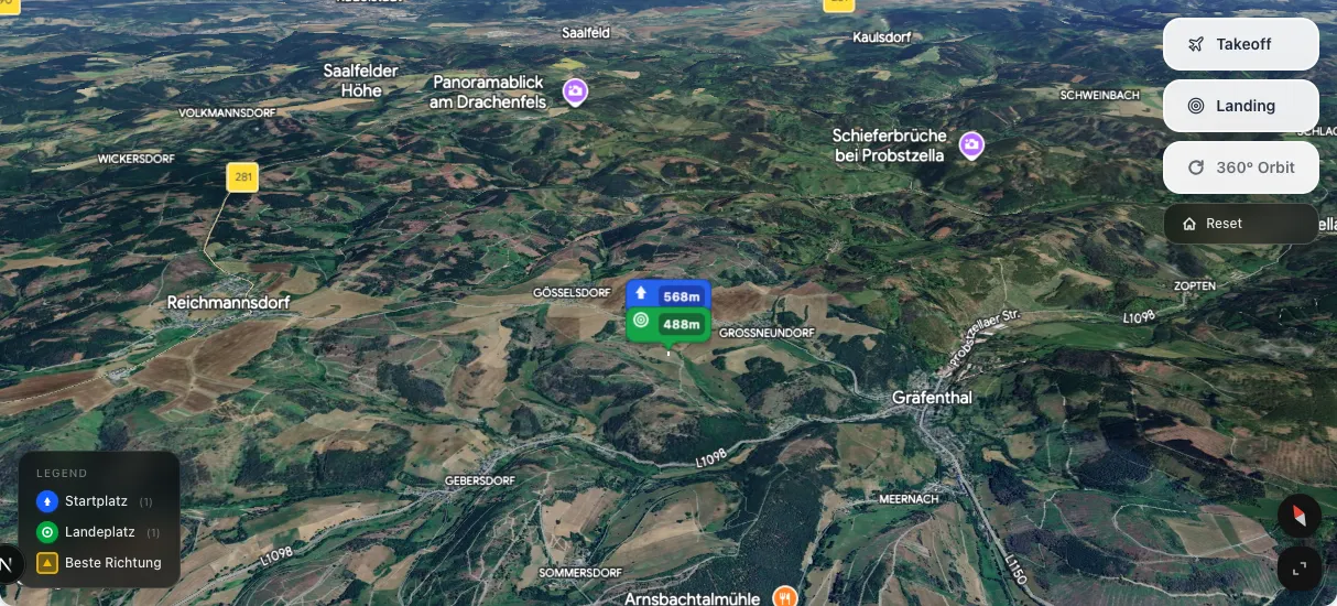 3D terrain map preview