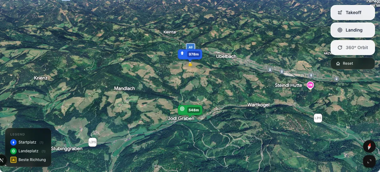 3D terrain map preview