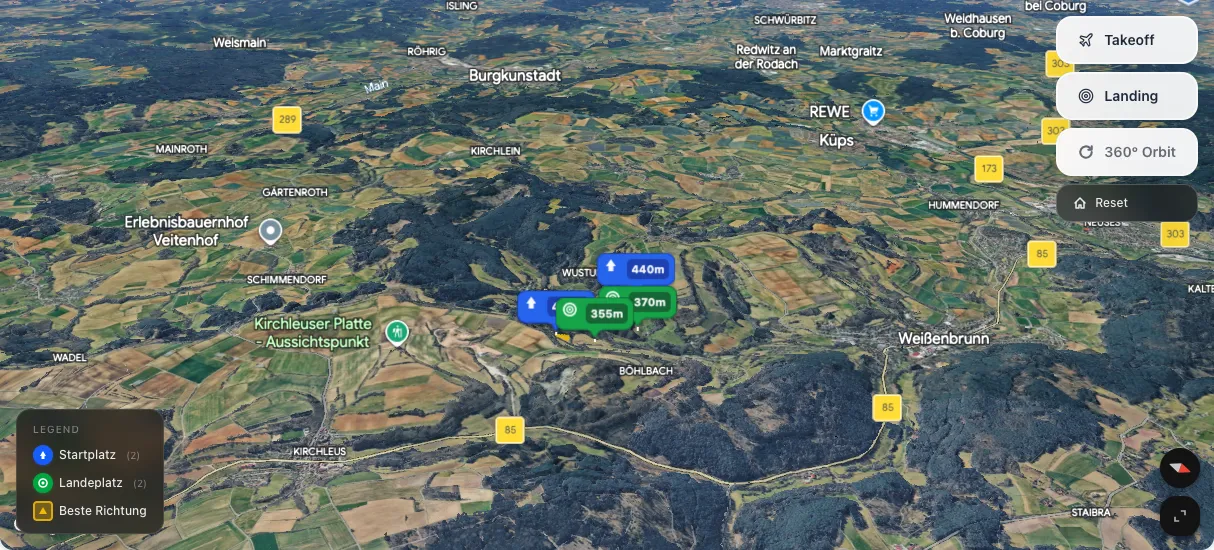 3D terrain map preview