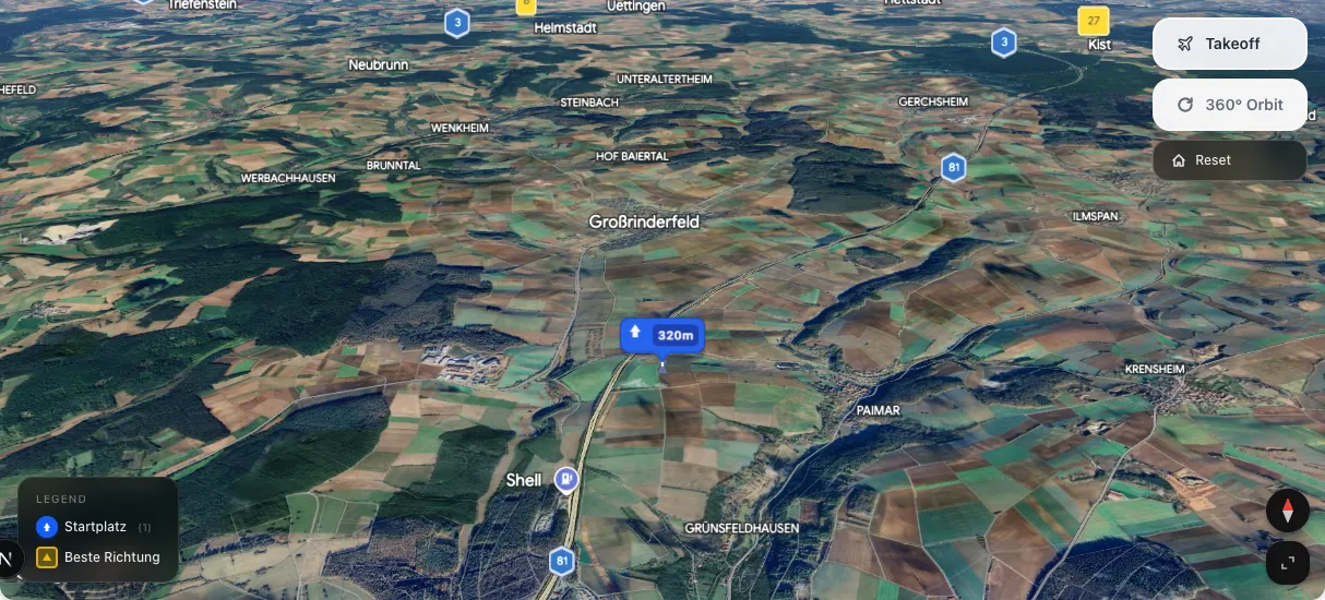 3D terrain map preview