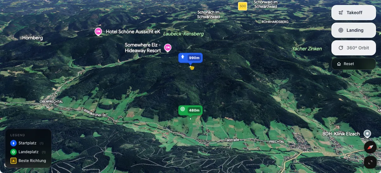 3D terrain map preview