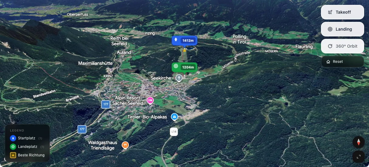 3D terrain map preview