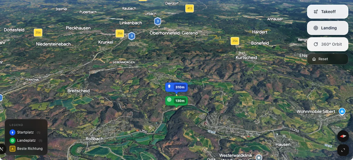 3D terrain map preview