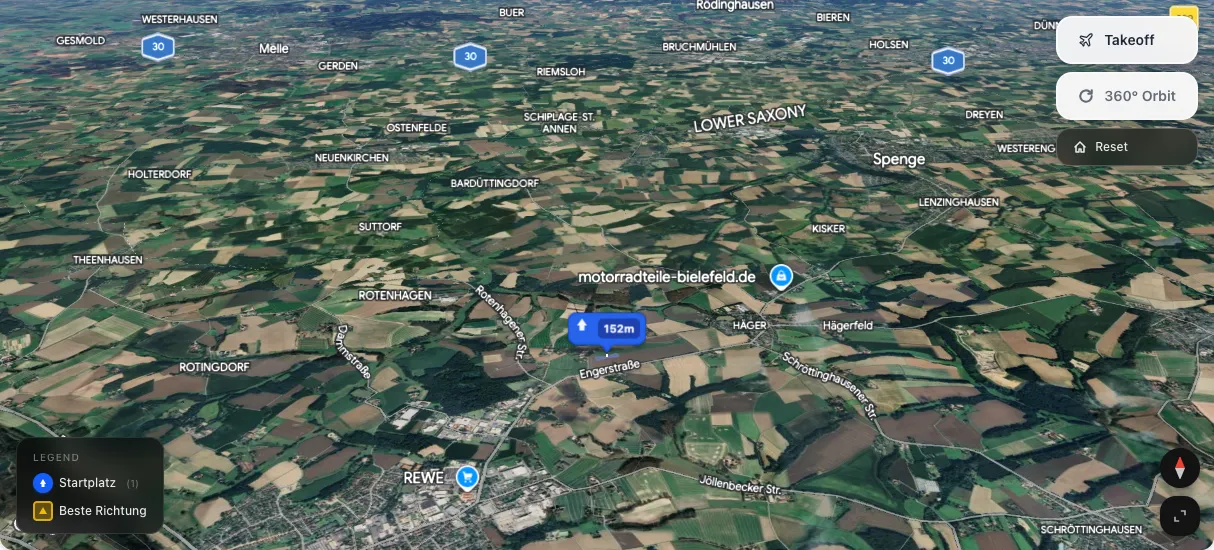 3D terrain map preview