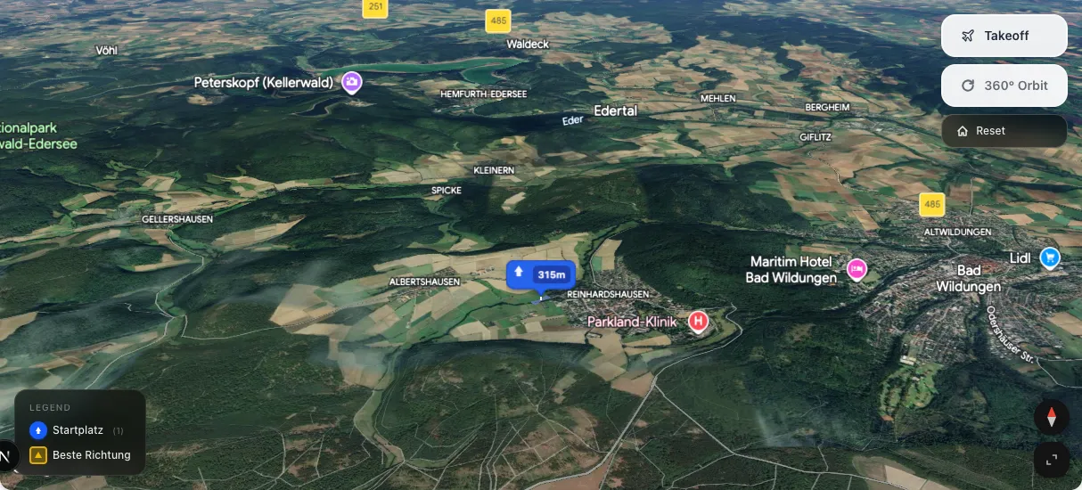 3D terrain map preview