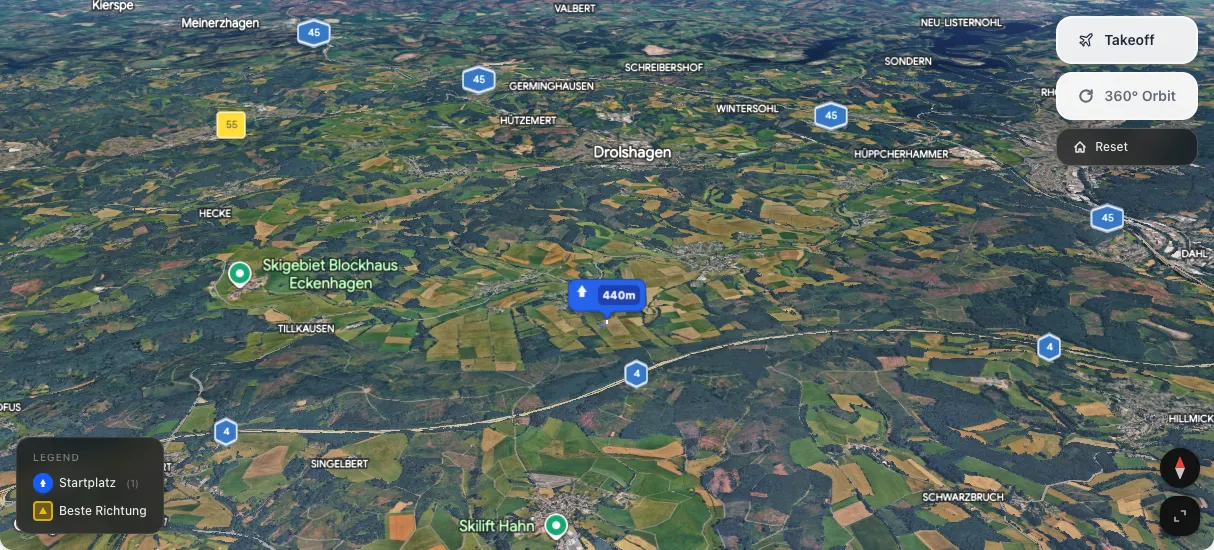 3D terrain map preview