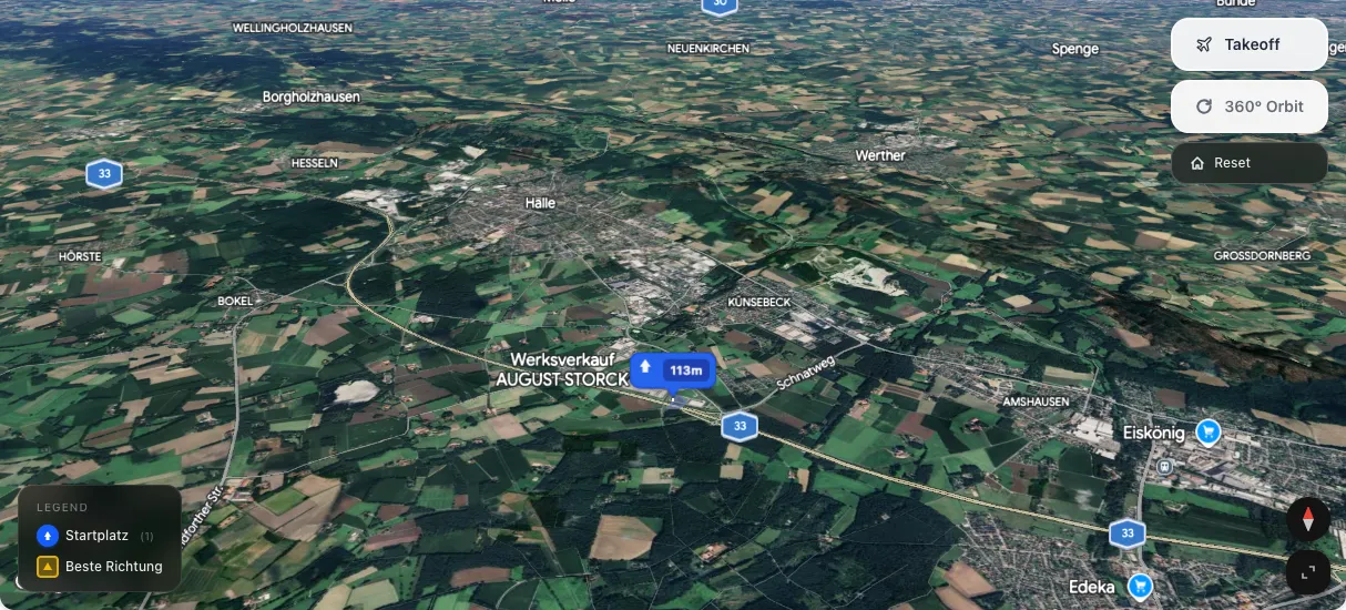 3D terrain map preview