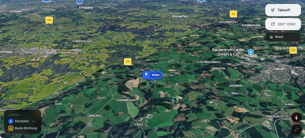 3D terrain map preview