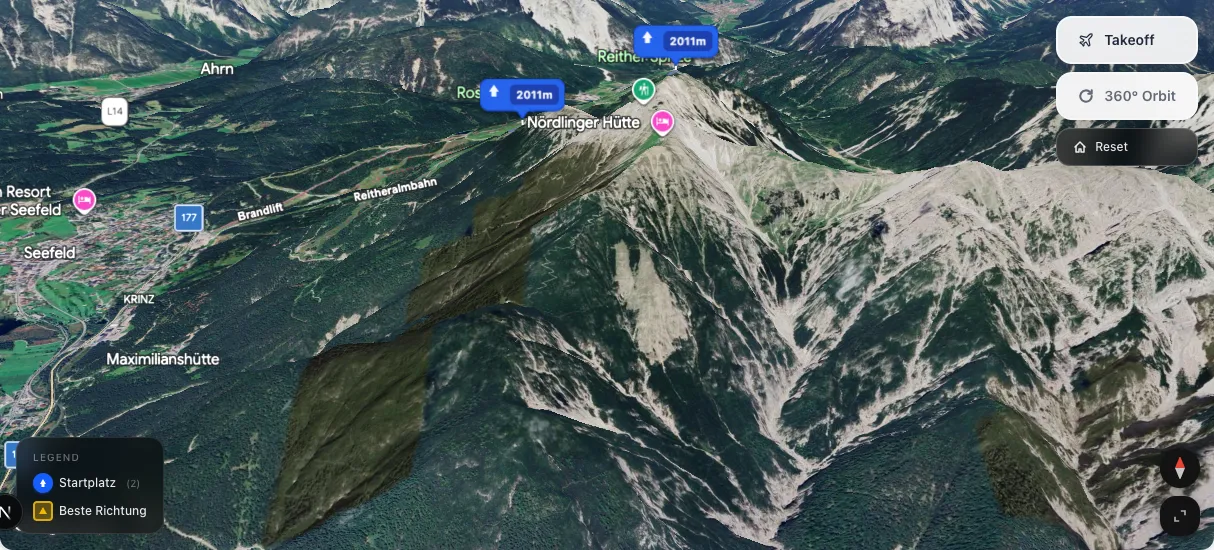3D terrain map preview