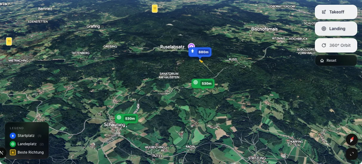 3D terrain map preview