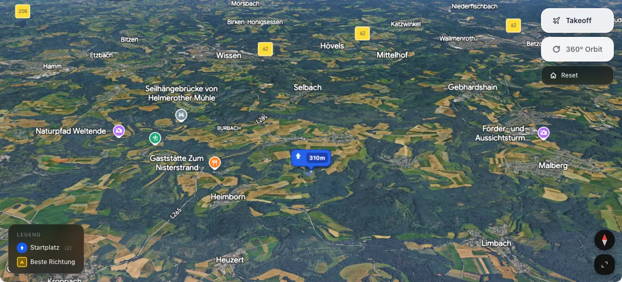 3D terrain map preview