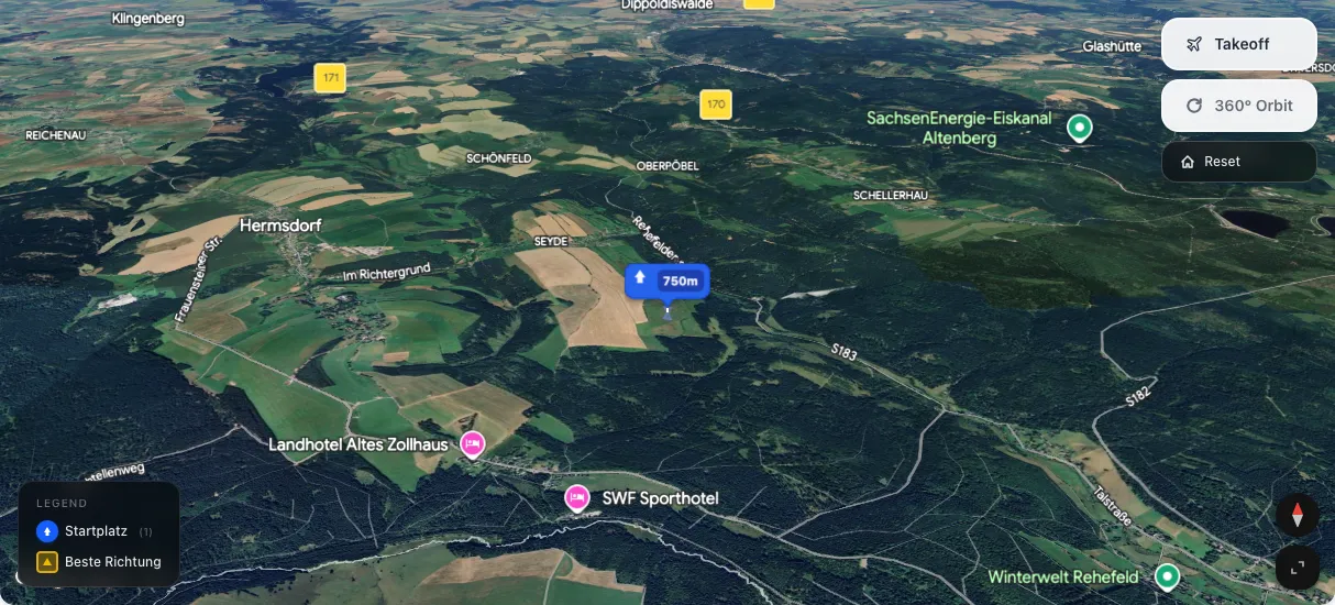 3D terrain map preview