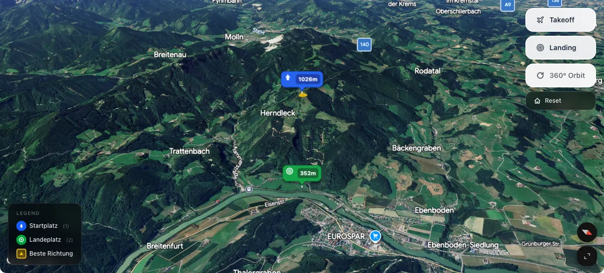 3D terrain map preview