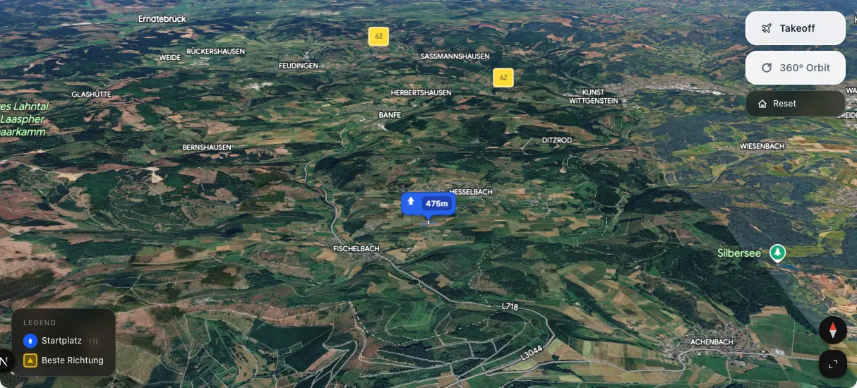 3D terrain map preview
