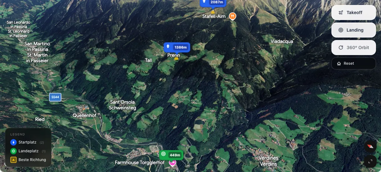 3D terrain map preview