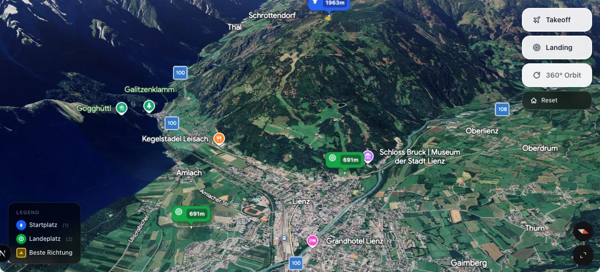 3D terrain map preview