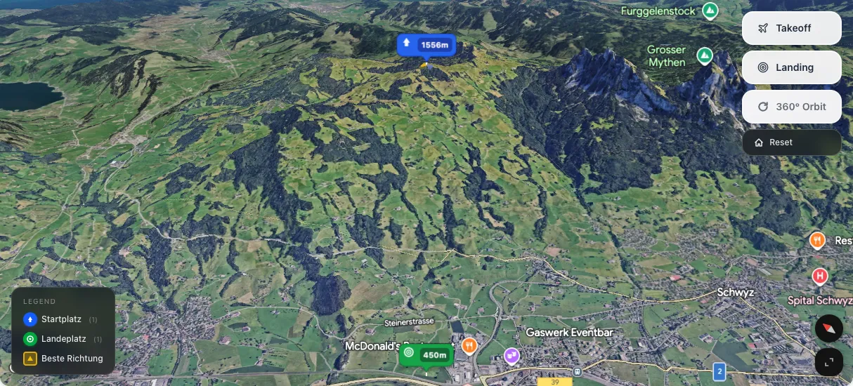 3D terrain map preview