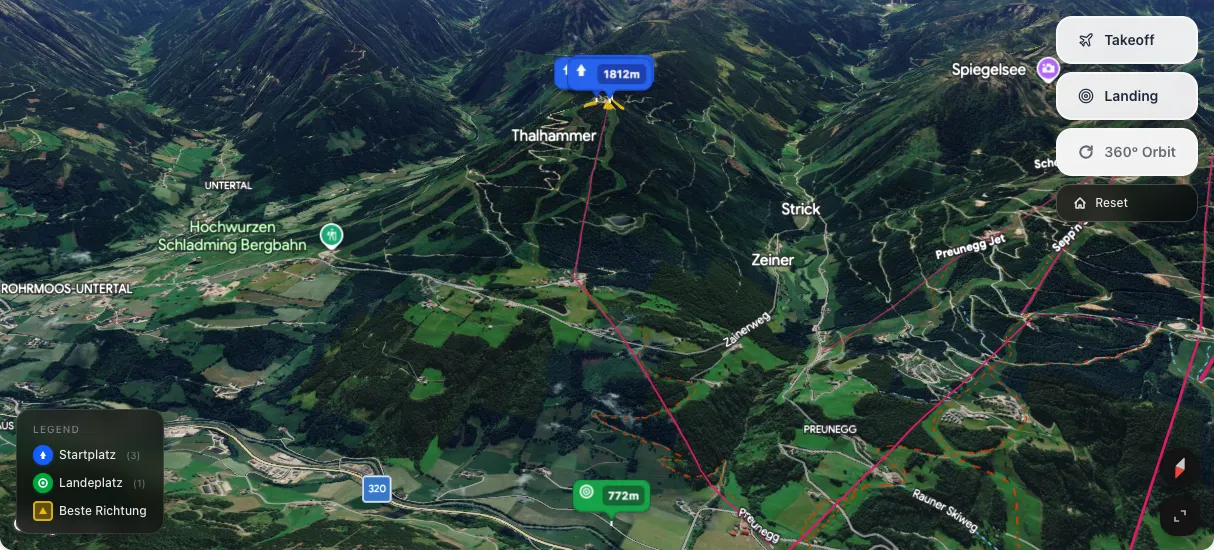 3D terrain map preview