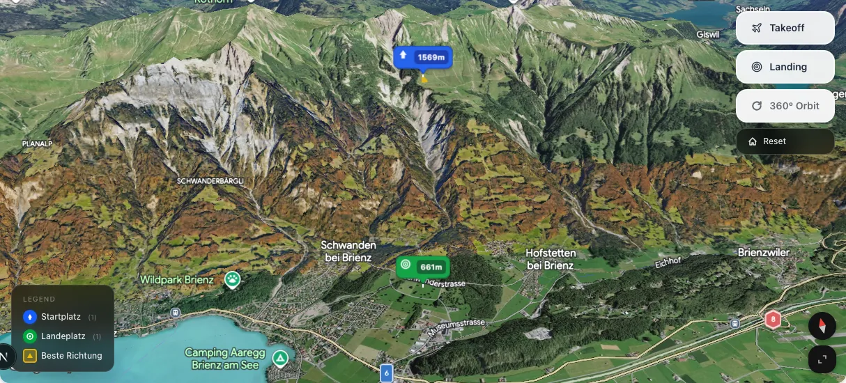 3D terrain map preview