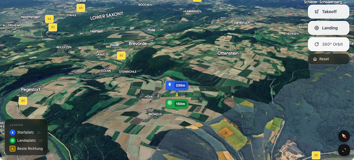 3D terrain map preview