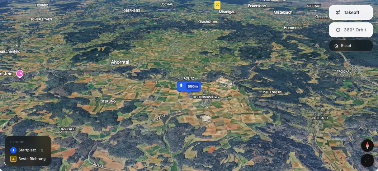 3D terrain map preview