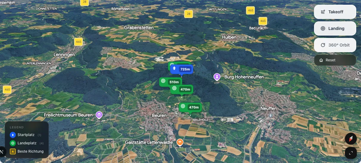 3D terrain map preview