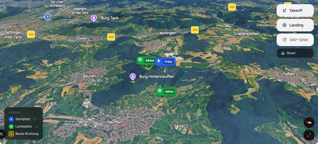 3D terrain map preview