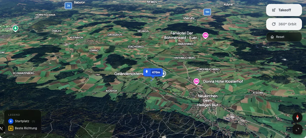 3D terrain map preview