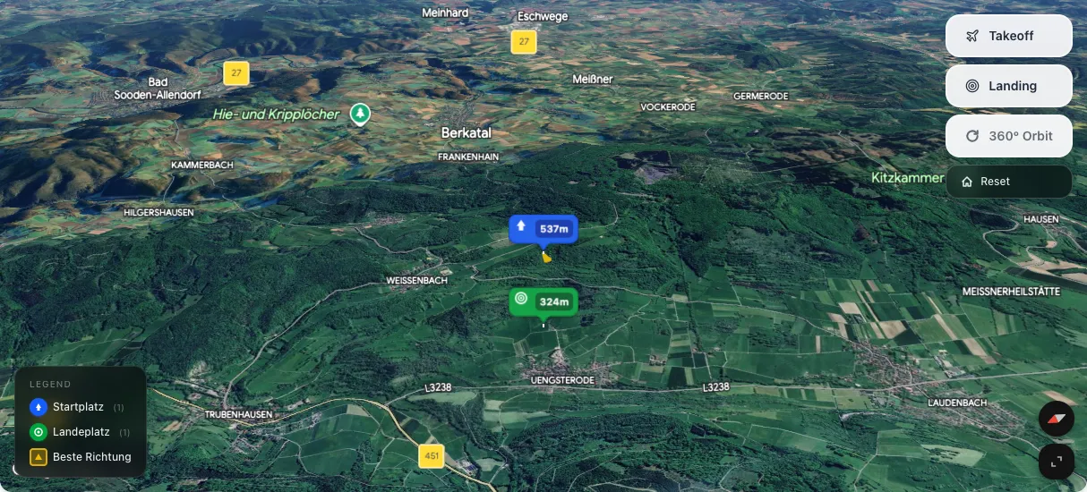 3D terrain map preview