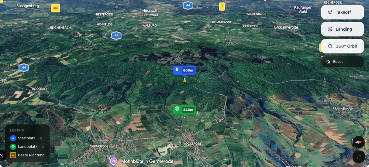 3D terrain map preview