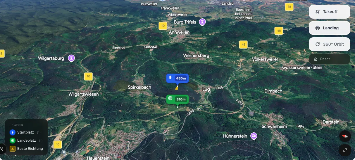 3D terrain map preview