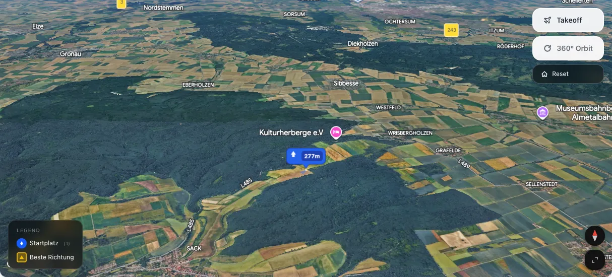 3D terrain map preview