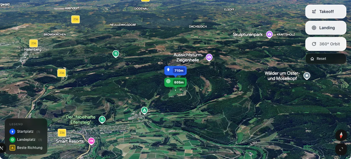 3D terrain map preview