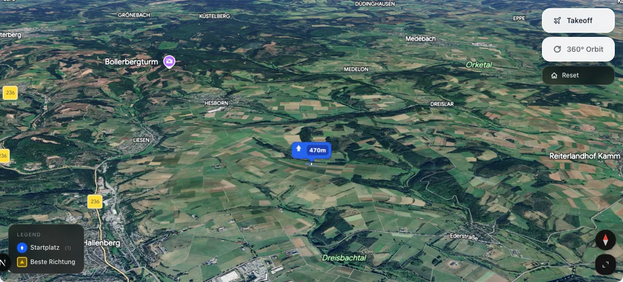 3D terrain map preview