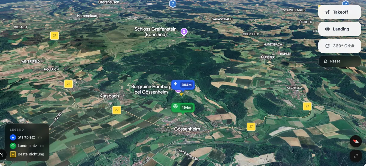 3D terrain map preview