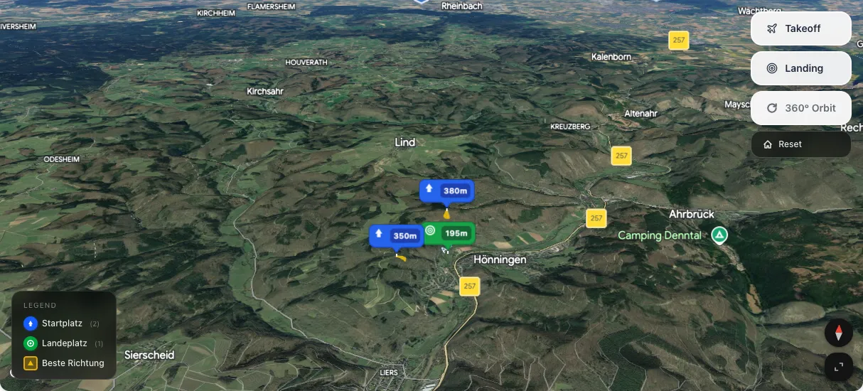 3D terrain map preview